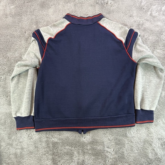 Vintage Nike Swoosh Hoodie Sweatshirt 80's Full Zip Track Jacket XL Blue Label - Picture 2 of 10